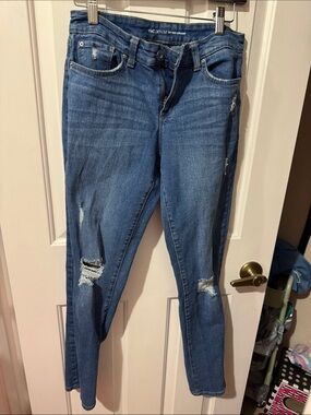 INC International Concepts Skinny Distressed Blue Jeans
